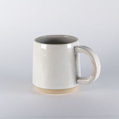 Standard Mug | Thicker Handle, White with Speckles