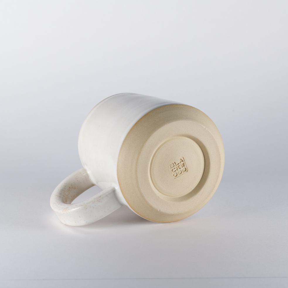 Standard Mug | Thicker Handle, White with Speckles