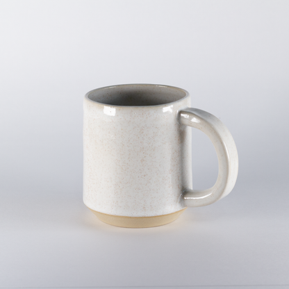 Standard Mug | Thicker Handle, White with Speckles