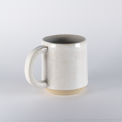 Standard Mug | Thicker Handle, White with Speckles