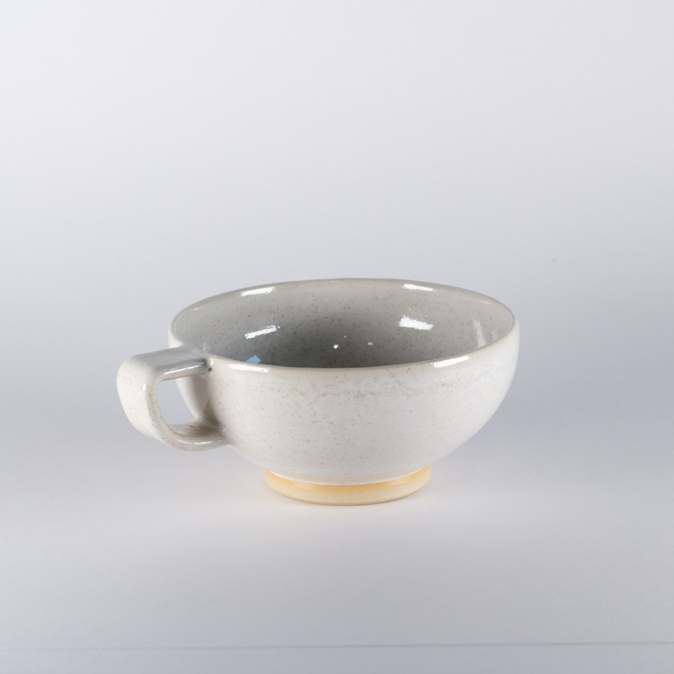 Cappuccino Cup, White with Speckles