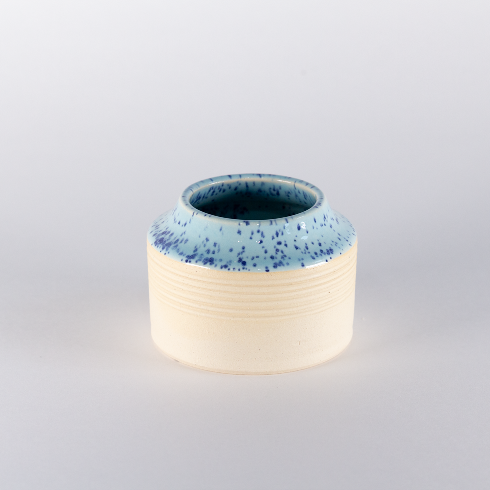 Matchstick Holder, Speckled Blue