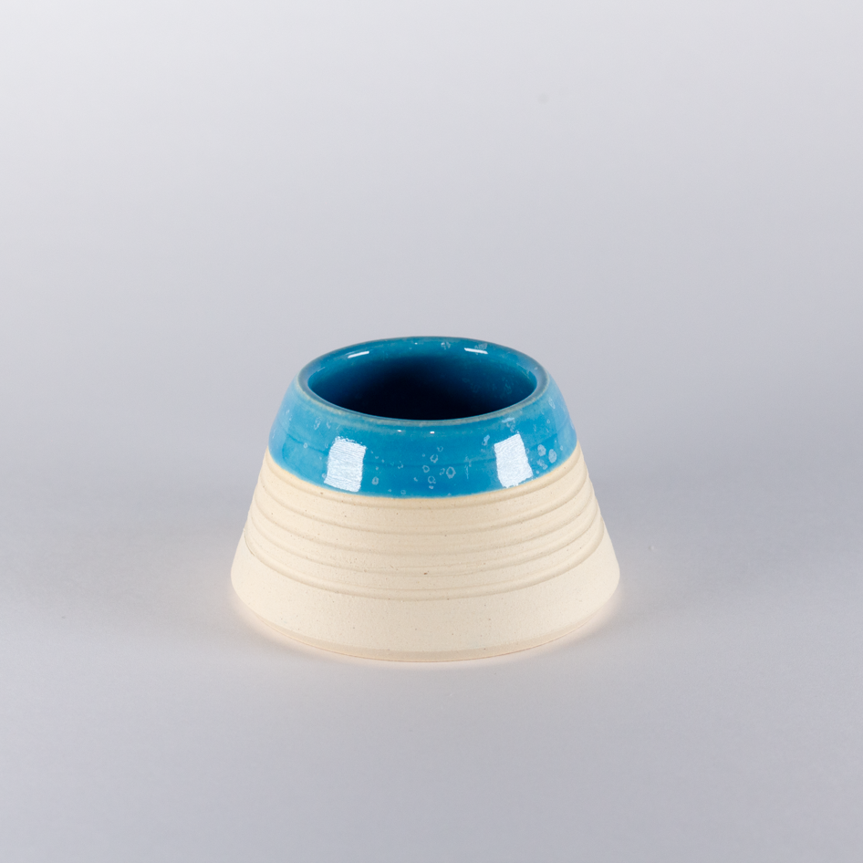 Matchstick Holder, Blue Glaze with White Speckles