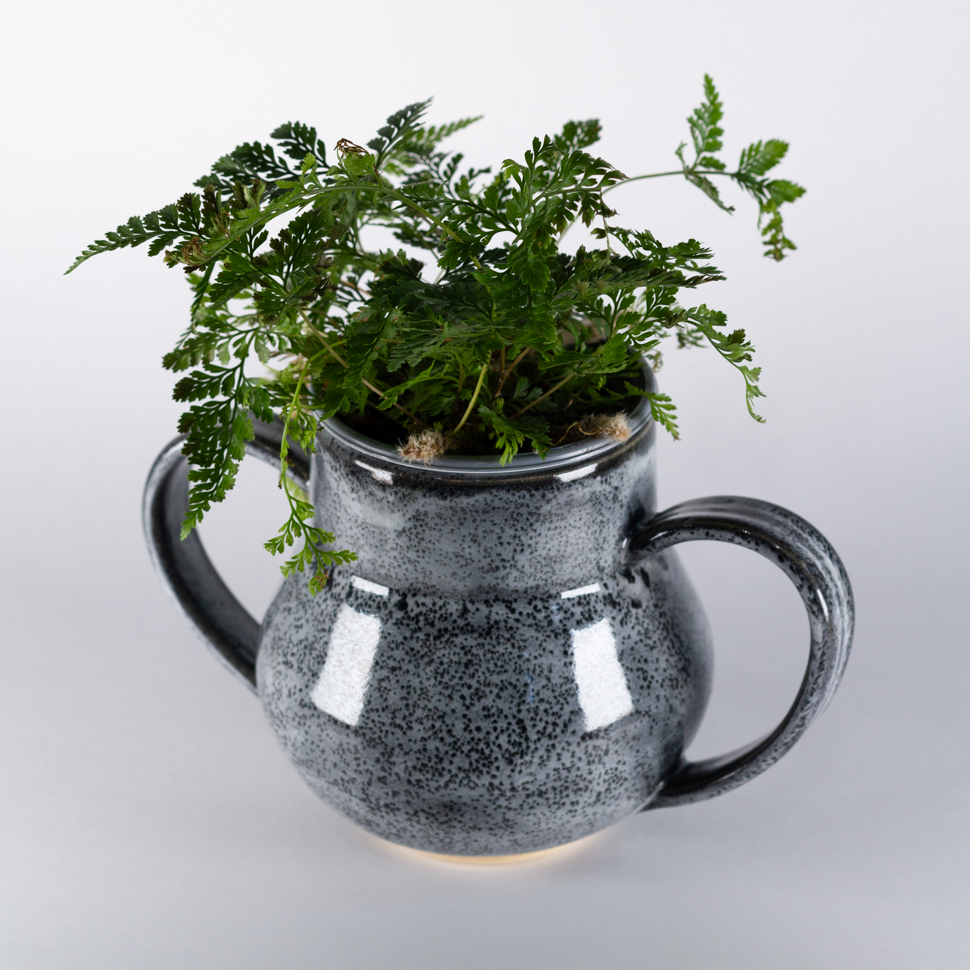 Dual Handled Vase, Charcoal