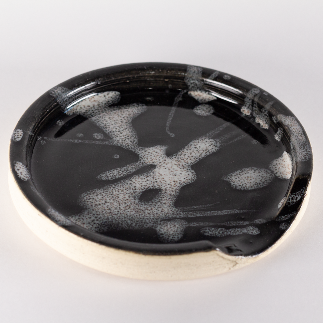 Spoon Rest, Black with White Splash