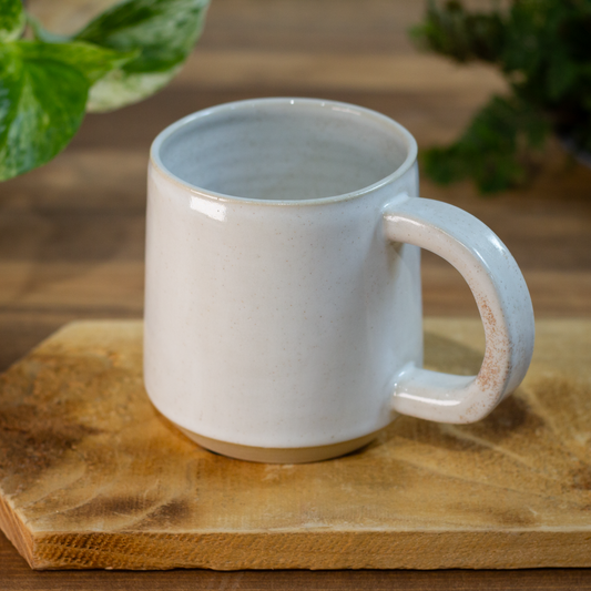 Standard Mug | Thicker Handle, White with Speckles
