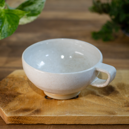 Cappuccino Cup, White with Speckles