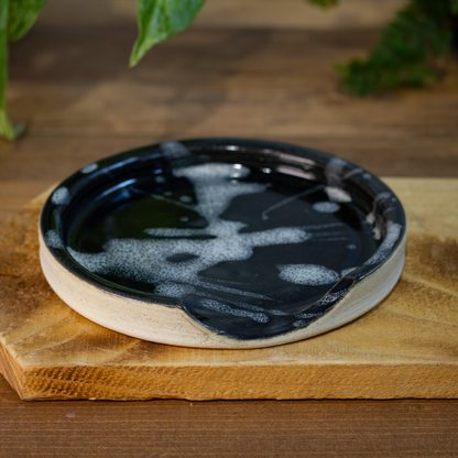 Spoon Rest, Black with White Splash