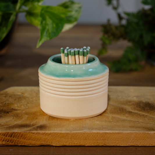 Matchstick Holder, Creamy Mint